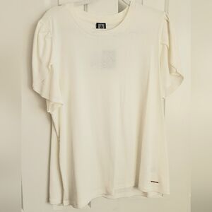 Anne Klein Sport NWT Women’s White Ruffle Sleeve Top Sz XL